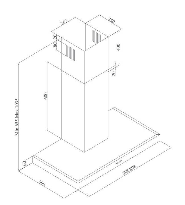 Rangehoods & Extractors Meireles 90cm Wall Mounted Cooker Hood MEP291